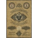 1 rubl stříbrný, 1864; podpisy prezidenta banky a ředitele....