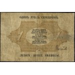 1 rubl stříbrný, 1864; podpisy prezidenta banky a ředitele....