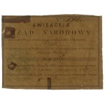 Awizacyja Rządu Narodowego, 1863; na papierze bez znakó...