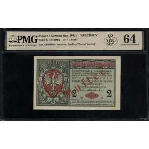 2 polské značky, 9.12.1916; generál, série A, číslování...