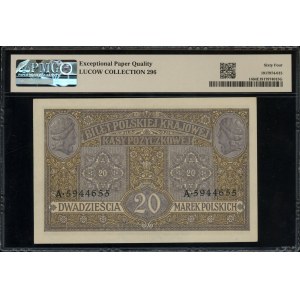 20 polských marek, 9.12.1916; Generál, série A, číslování...