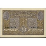 20 polských marek, 9.12.1916; Generál, série A, číslování...
