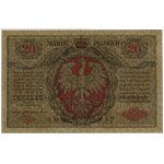 20 polských marek, 9.12.1916; Generál, série A, číslování...