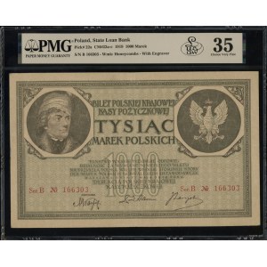 1,000 Polish marks, 17.05.1919; watermark slice m...