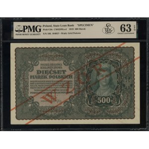 500 marek polskich, 23.08.1919; obustronnie ukośny czer...