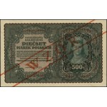 500 marek polskich, 23.08.1919; obustronnie ukośny czer...