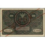 500 marek polskich, 23.08.1919; obustronnie ukośny czer...