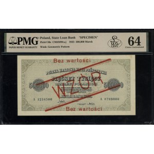 500,000 Polish marks, 30.08.1923; double-sided diagonal ...