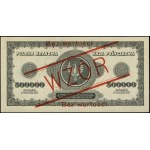 500,000 Polish marks, 30.08.1923; double-sided diagonal ...