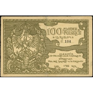 Polská vojenská pokladna; poukázka 100 polských zlotých = 15 ru...