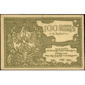 Polská vojenská pokladna; poukázka 100 polských zlotých = 15 ru...