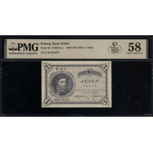 1 złoty, 28.02.1919; seria 3 J, numeracja 057,079; Luco...