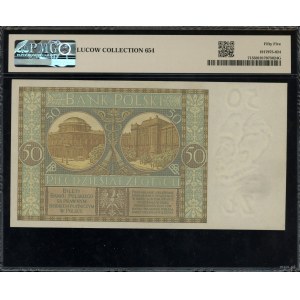 50 złotych, 1.09.1929; seria B.N. - rzadsza odmiana z k...