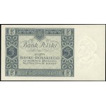 5 złotych, 2.01.1930; seria BH., numeracja 5643050; Luc...