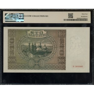 100 złotych, 1.08.1941; seria D, numeracja 0802980; Luc...