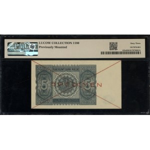 5 złotych, 15.05.1946; czerwone dwukrotne skreślenie i ...