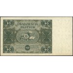 20 złotych, 15.07.1947; seria C, numeracja 0859254; Luc...