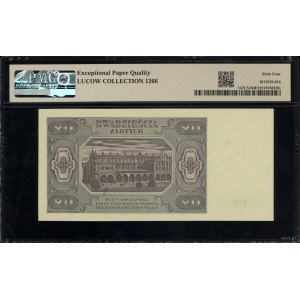 20 złotych, 1.07.1948; czerwony ukośny nadruk “WZÓR” ty...
