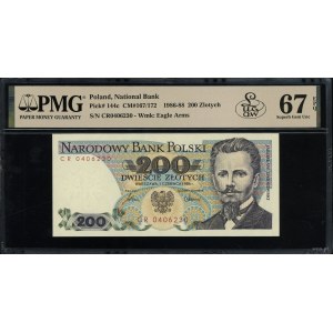 200 złotych, 1.06.1986; seria CR, numeracja 0406230; Lu...