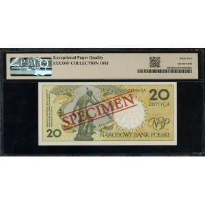 20 złotych, 1.03.1990; seria A, numeracja 0000000, ukoś...