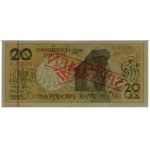 20 złotych, 1.03.1990; seria A, numeracja 0000000, ukoś...