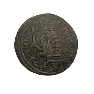 Hungary Béla III. 1 Follis/1/2 denar, Byzanc style coin with Madonna