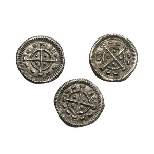 Hungary Béla II.the Blind , 1Denar lot 3 coins, 3 diferents punch