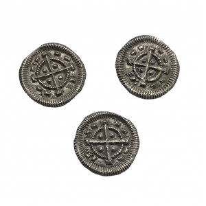 Hungary Béla II.the Blind , 1Denar lot 3 coins, 3 diferents punch