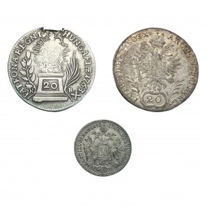 Austria Lot 3 coins 10,20,20 M.Theresia, Francis II.