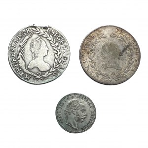 Austria Lot 3 coins 10,20,20 M.Theresia, Francis II.