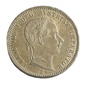 Austria ¼ Gulden 1858 E FRANZ JOSEPH I. Mint Karlsburg R!