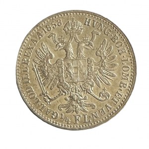 Austria ¼ Gulden 1858 E FRANZ JOSEPH I. Mint Karlsburg R!