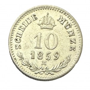 Austria 10 Kreuzer 1859 M FRANZ JOSEPH I. Milano