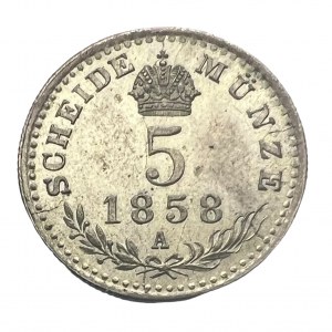 Austria 5 Kreuzer 1858 A FRANZ JOSEPH I. Vienna