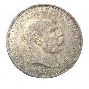 Hungary 5 Korona 1907 FRANZ JOSEPH I. K.B. 40 th Anniversary of CORONATION