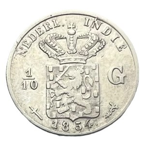 Indonesie 1/10 Gulden 1854 WILLIAM III. Utrecht