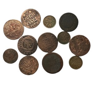Province des Pays-Bas 17-20 siècle cooper cents Lot de 12 pièces