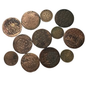 Province des Pays-Bas 17-20 siècle cooper cents Lot de 12 pièces
