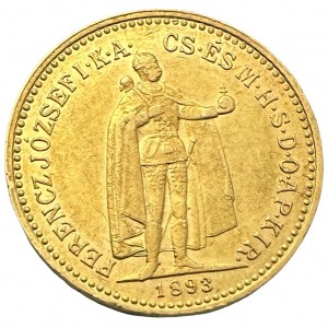 Austria -Hungary 10 Corona Hungary 1893 K.B. FJI.