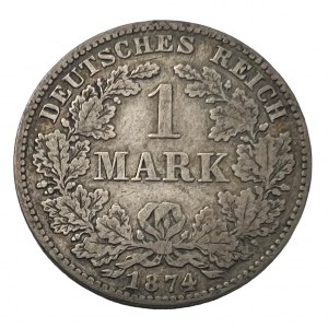 Deutches Reich 1 Mark 1874 H large shield