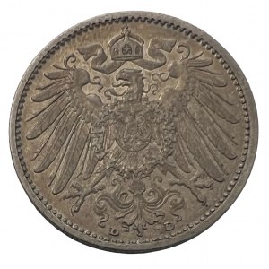 Deutches Reich 1 Mark 1908 D small shield