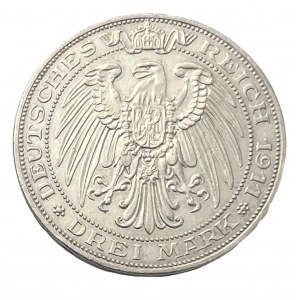 Deutches Reich 3 Mark 1911 A University WROCLAW