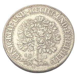 Weimar republic 5 Reichsmark 1931 F Oak