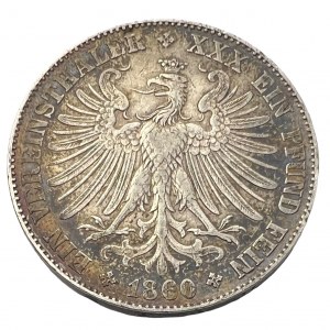 Frankfurt 1 Vereinsthaler 1860 Free imperial city of Frankfurt