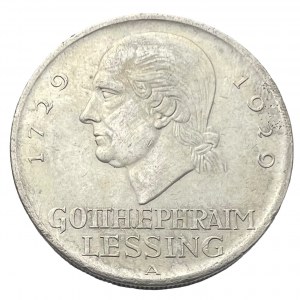 Weimar rep. 5 Mark 1929 A GOTTHOLD LESSING 200 th Anniversary
