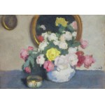 Alfons KARPIŃSKI (1875-1961), Róże i porcelanowe puzderko