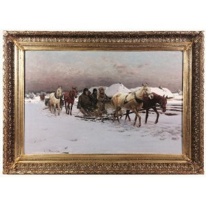 Mikhail GORSTKIN WYWIÓRSKI (1861-1926), Winter - Return from the hunt