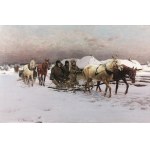 Michał GORSTKIN WYWIÓRSKI (1861-1926), Zima - Powrót z polowania