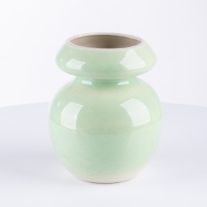 Mirostowickie Zakłady Ceramiczne, designed by Adam Sadulski, Vase W-132 - lime green, 1960s/70s.