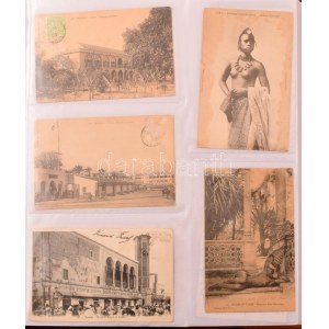 AFRIKA - Kb. 400 db régi képeslap albumban: városok és folklór / AFRICA - Cca. 400 pre-1945 postcards in album...